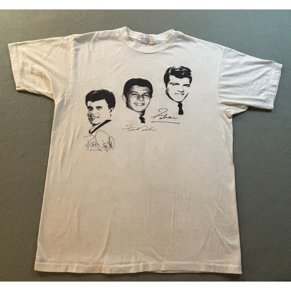 VTG Golden Boys of Bandstand T Shirt Mens XL White Fabian Rydell Single Stitch